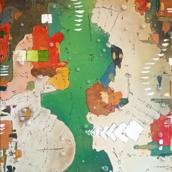 Peinture intitulée "Vert d'eau" par Emmanuelle Gaillard, Œuvre d'art originale, Acrylique Monté sur Châssis en bois