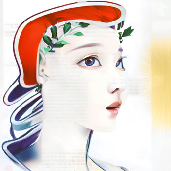Painting titled "Liberty" by Michael Cheung, Original Artwork, Acrylic Mounted on Wood Stretcher frame