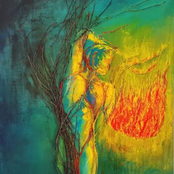 Painting titled "Fascination XXII" by Gaïdg, Original Artwork, Acrylic Mounted on Wood Stretcher frame