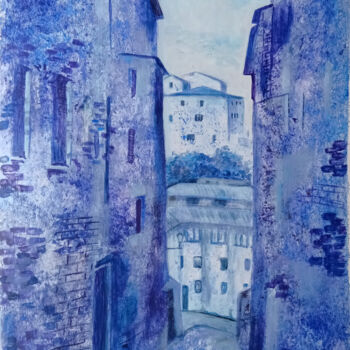 Painting titled "Blue dusk in the ol…" by Liubov Samoilova, Original Artwork, Acrylic