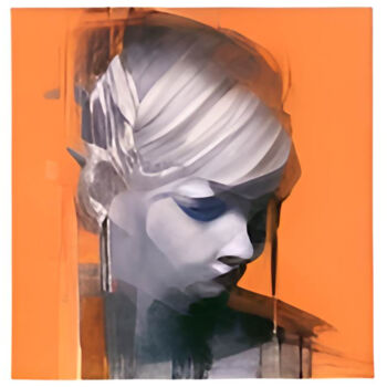 Painting titled "Three Portrait" by Michael Cheung, Original Artwork, Acrylic Mounted on Wood Stretcher frame