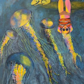 Painting titled ""Невесомость"" by Elena Sagdeyeva, Original Artwork, Acrylic