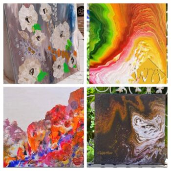 Painting titled "Multi" by Wefag Ibrahim, Original Artwork, Acrylic