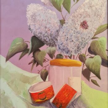 Painting titled "Conso 4 : sauce tom…" by Philippe Vignaux, Original Artwork, Oil