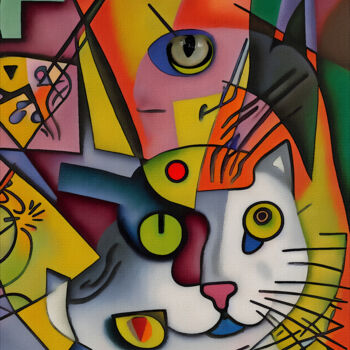 Digital Arts με τίτλο "Sellim cat" από L.Roche, Αυθεντικά έργα τέχνης, Ακρυλικό