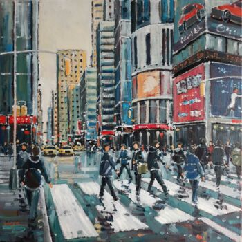 Painting titled "New York (2)" by Philippe Euger, Original Artwork, Oil