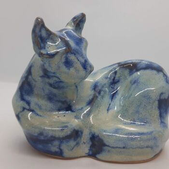 Sculpture intitulée "chat nuage" par Marie Pascale Martins, Œuvre d'art originale, Céramique