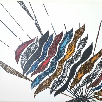 绘画 标题为“Eruption” 由Isabelle Courbin, 原创艺术品, 丙烯 安装在木质担架架上