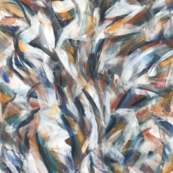 Painting titled "Blossom Burst" by Gregg Simpson, Original Artwork, Acrylic Mounted on Wood Stretcher frame