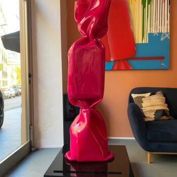 Sculpture intitulée "Wrapping Bonbon Fus…" par Laurence Jenk, Œuvre d'art originale, Plastique