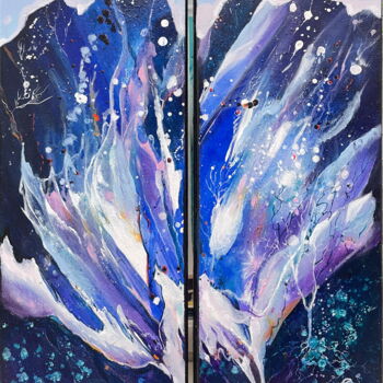 Peinture intitulée "NUIT ETOILEE" par Marie Laplace, Œuvre d'art originale, Acrylique Monté sur Châssis en bois