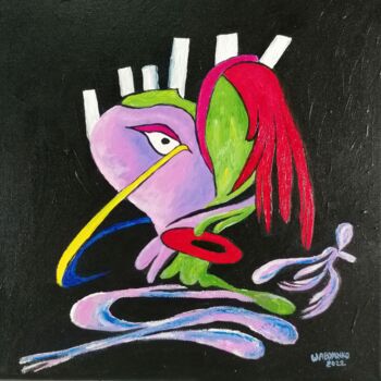 Painting titled "Business as usual" by Wabyanko, Original Artwork, Acrylic Mounted on Wood Stretcher frame