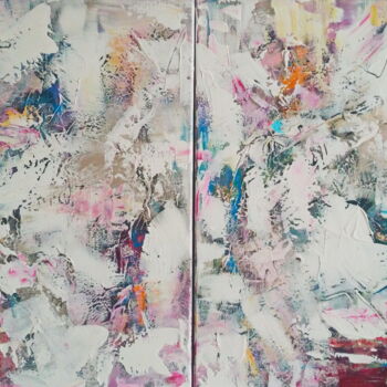 Painting titled "Snow (50x80 cm)" by Andrey Visokinsky, Original Artwork, Acrylic Mounted on Wood Stretcher frame