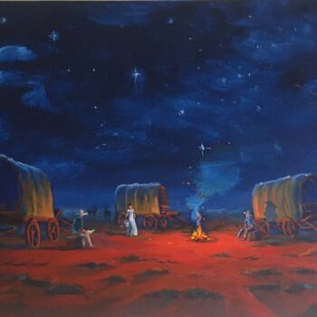 Painting titled "Landscape Painting…" by Jeremy Western, Original Artwork, Oil Mounted on Wood Stretcher frame