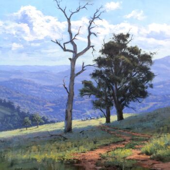 Painting titled "Landscape Painting…" by Jeremy Western, Original Artwork, Oil Mounted on Wood Stretcher frame