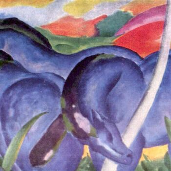 Peinture intitulée "Les grands chevaux…" par Franz Marc, Œuvre d'art originale, Huile