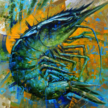「Shrimp」というタイトルの絵画 Serhii Voichenkoによって, オリジナルのアートワーク, オイル