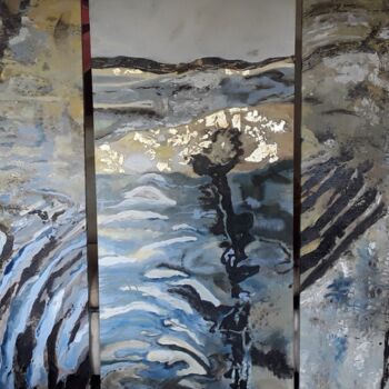 Malerei mit dem Titel "L estran" von Mi Baudry, Original-Kunstwerk, Acryl Auf Keilrahmen aus Holz montiert