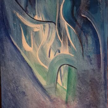 Painting titled "IMAGINE" by Catherine Jacomet, Original Artwork, Acrylic Mounted on Wood Stretcher frame