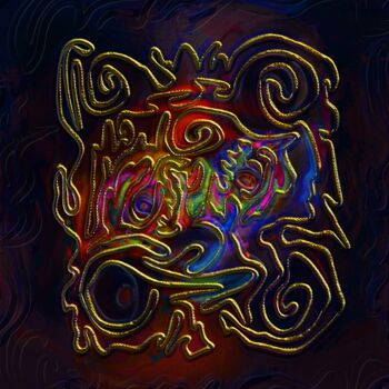 Digitale Kunst mit dem Titel "Ribbons" von Blamemrken, Original-Kunstwerk, Digitale Malerei