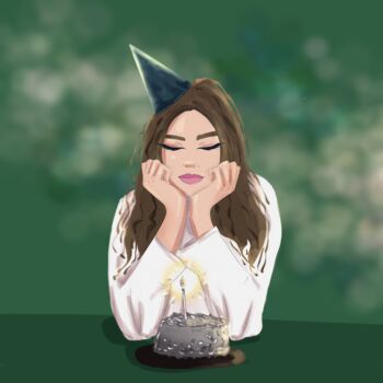 Digital Arts titled "birthday" by Kseniya Sketch, Original Artwork, Digital Painting