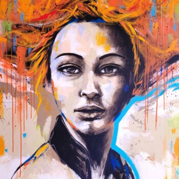 Peinture intitulée "Flora" par Sébastien Klein, Œuvre d'art originale, Huile Monté sur Châssis en bois