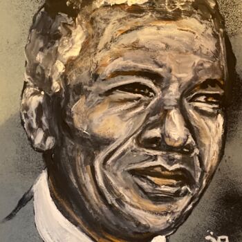 Ζωγραφική με τίτλο "Mandela" από Joele Ardans, Αυθεντικά έργα τέχνης, Ακρυλικό