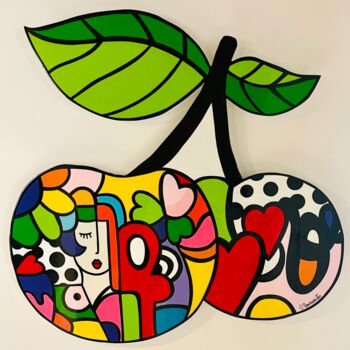 Pintura intitulada "Oh cherry cherry" por Virginia Benedicto, Obras de arte originais, Acrílico