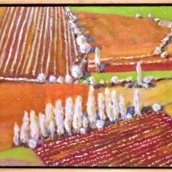 "White Poplars" başlıklı Tablo Denise Campbell tarafından, Orijinal sanat, Petrol Ahşap panel üzerine monte edilmiş