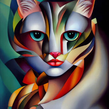 Digital Arts με τίτλο "Diana cat" από L.Roche, Αυθεντικά έργα τέχνης, Ακρυλικό