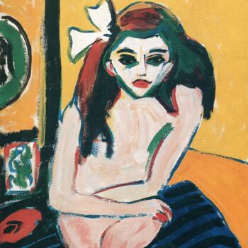 Painting titled "Marzella" by Ernst Ludwig Kirchner, Original Artwork, Oil