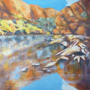 "Fresh Waters" başlıklı Tablo Denise Campbell tarafından, Orijinal sanat, Petrol Ahşap panel üzerine monte edilmiş