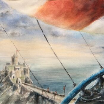 绘画 标题为“Escale au fort” 由Anne Hamelin, 原创艺术品, 水彩