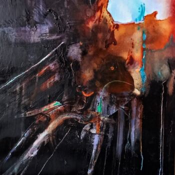 Painting titled "REVEIL / AWAKENING" by Michele Madeleine Guillot, Original Artwork, Acrylic Mounted on Wood Stretcher frame