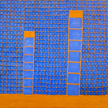 Peinture intitulée "Study in blue 4" par Stephen Grossman, Œuvre d'art originale, Encaustique