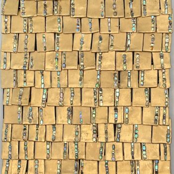 Scultura intitolato "Beach Walkers" da Sharon Bachner, Opera d'arte originale, Mosaico Montato su Pannello di legno