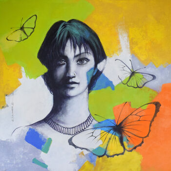 Malerei mit dem Titel "Freedom of Beauty_33" von Kishore Pratim Biswas, Original-Kunstwerk, Acryl