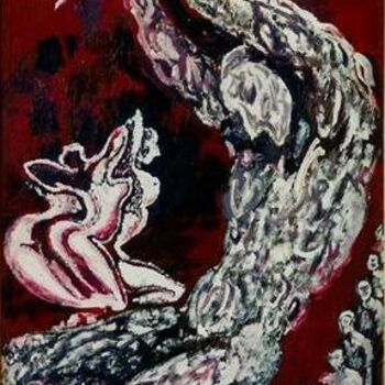 Malerei mit dem Titel "selfdestruction" von Lia Chechelashvili, Original-Kunstwerk, Öl