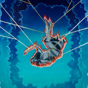 Painting titled "Promethe*" by Victor Tampei, Original Artwork, Oil