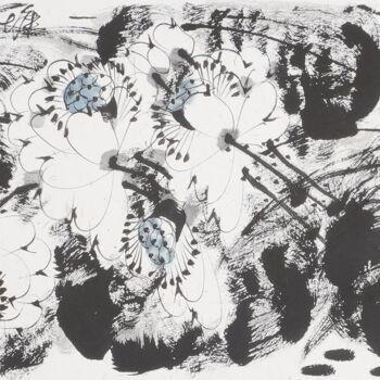 Malerei mit dem Titel "Peaceful in the lot…" von Dayou Lu, Original-Kunstwerk, Pigmente
