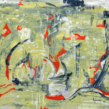 「Atlantida」というタイトルの絵画 Ronnieによって, オリジナルのアートワーク, アクリル ウッドパネルにマウント