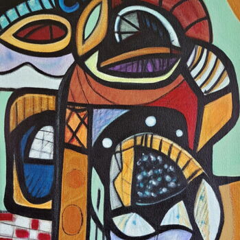 Painting titled "LA COCINA" by Stephen Lucas, Original Artwork, Acrylic Mounted on Wood Stretcher frame