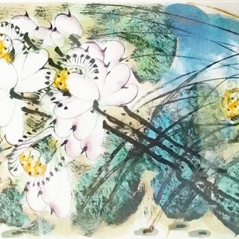 Painting titled "Peaceful in the lot…" by Dayou Lu, Original Artwork, Pigments