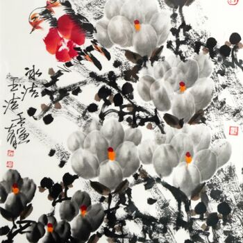 绘画 标题为“Pure white 冰清玉洁 （No…” 由Dayou Lu, 原创艺术品, 颜料