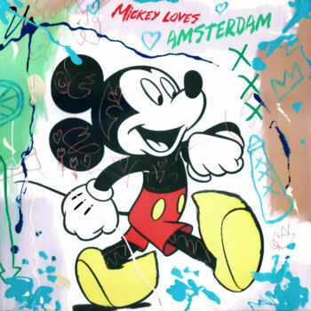 "micky loves amsterd…" başlıklı Tablo Wal Productions tarafından, Orijinal sanat, Akrilik