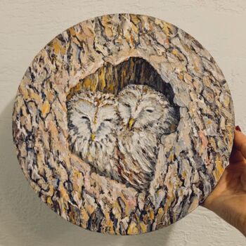 Peinture intitulée "сладкая парочка" par Irina Tolstikova, Œuvre d'art originale, Huile Monté sur Châssis en bois