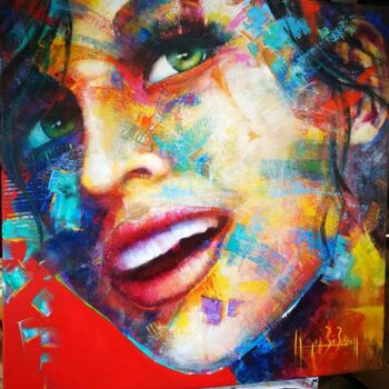 Peinture intitulée "Elle (24ème)" par Hugo Biebrach, Œuvre d'art originale, Huile Monté sur Châssis en bois