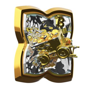 雕塑 标题为“Infinity Chrome Gold” 由Vincent Faudemer, 原创艺术品, 不锈钢