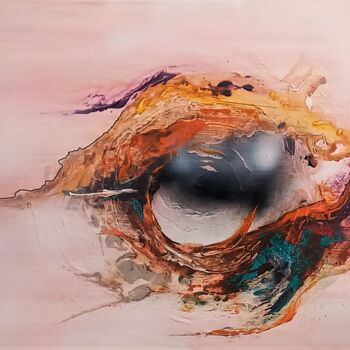 Painting titled "CHIMÈRE / CHIMERA" by Michele Madeleine Guillot, Original Artwork, Acrylic Mounted on Wood Stretcher frame