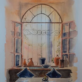 Peinture intitulée "Souvenir d'Andalous…" par Eve Elikoff, Œuvre d'art originale, Aquarelle